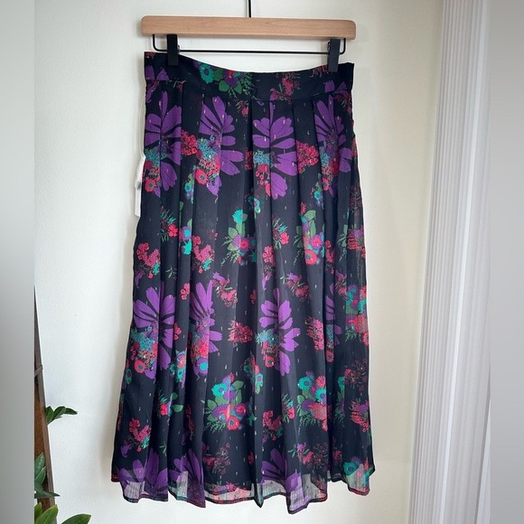 ModCloth Meow Boutique Pleated Floral Midi Skirt NWT - Picture 5 of 7